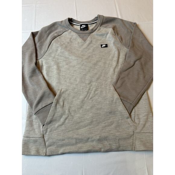 Nike Fleece Sweatshirt Crew Neck Men’s Size Large Front Pocket Pullover Gray - Picture 4 of 8